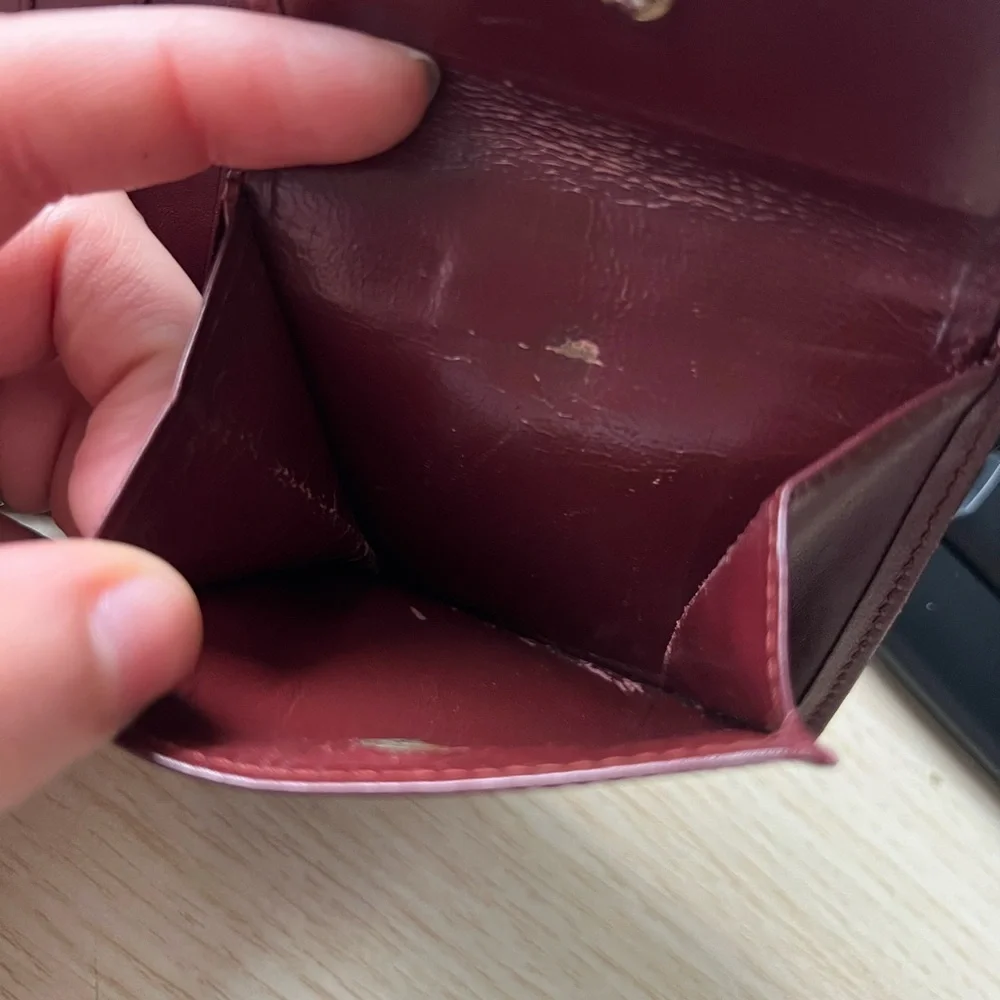 Cartier Mastline Bi-Fold Wallet Leather Bordeaux Wine Red